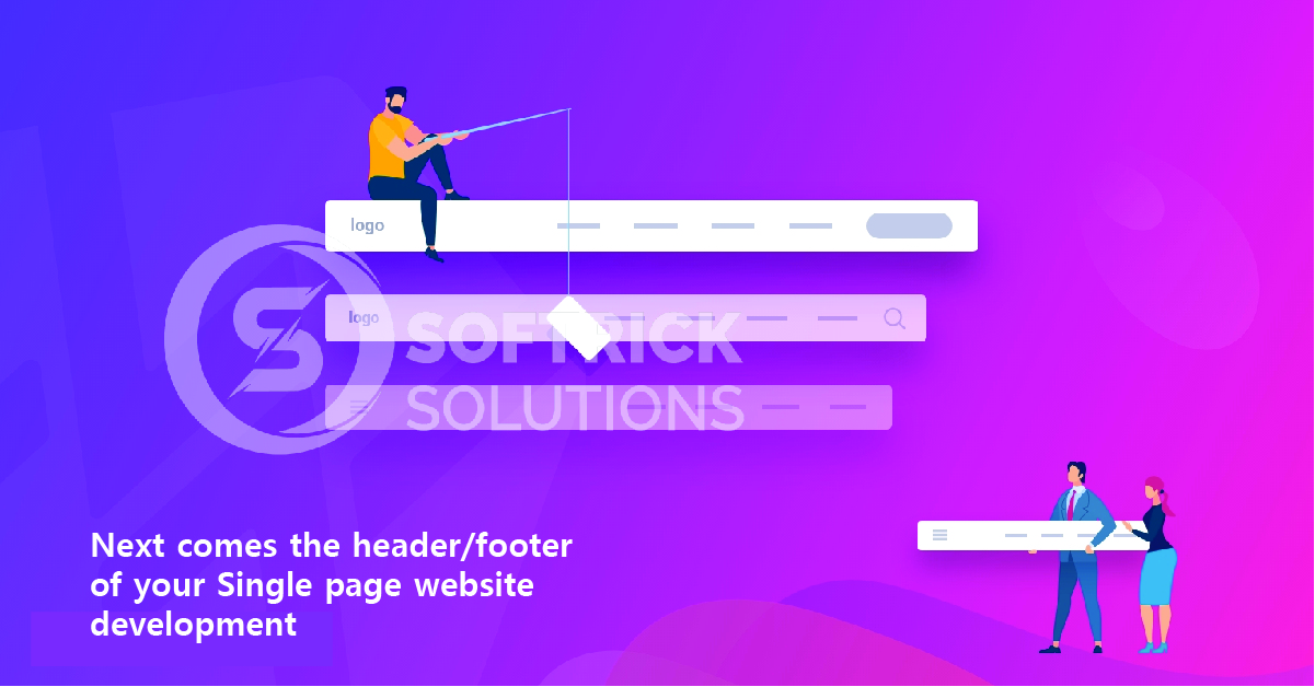 Next comes the headerfooter of your Single page website development